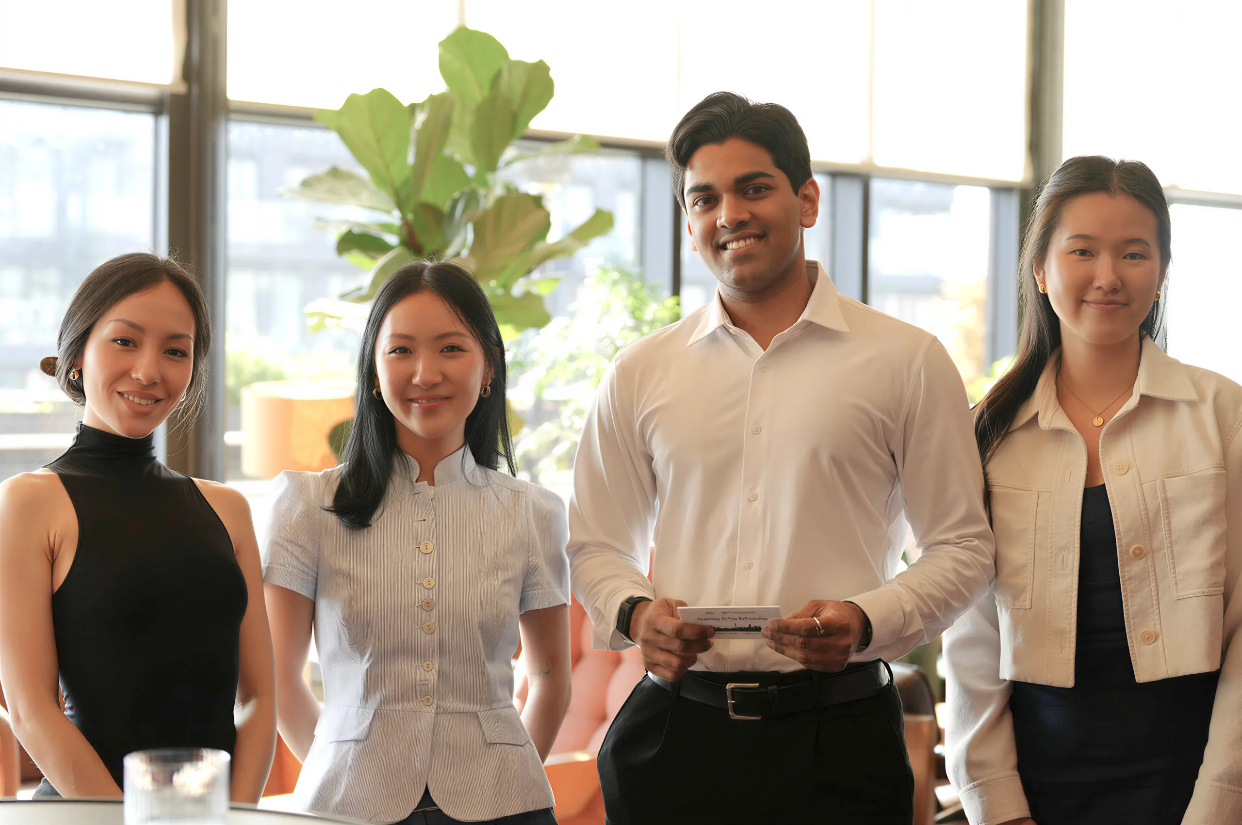 Four members of the InstaLILY team standing together in the New York office